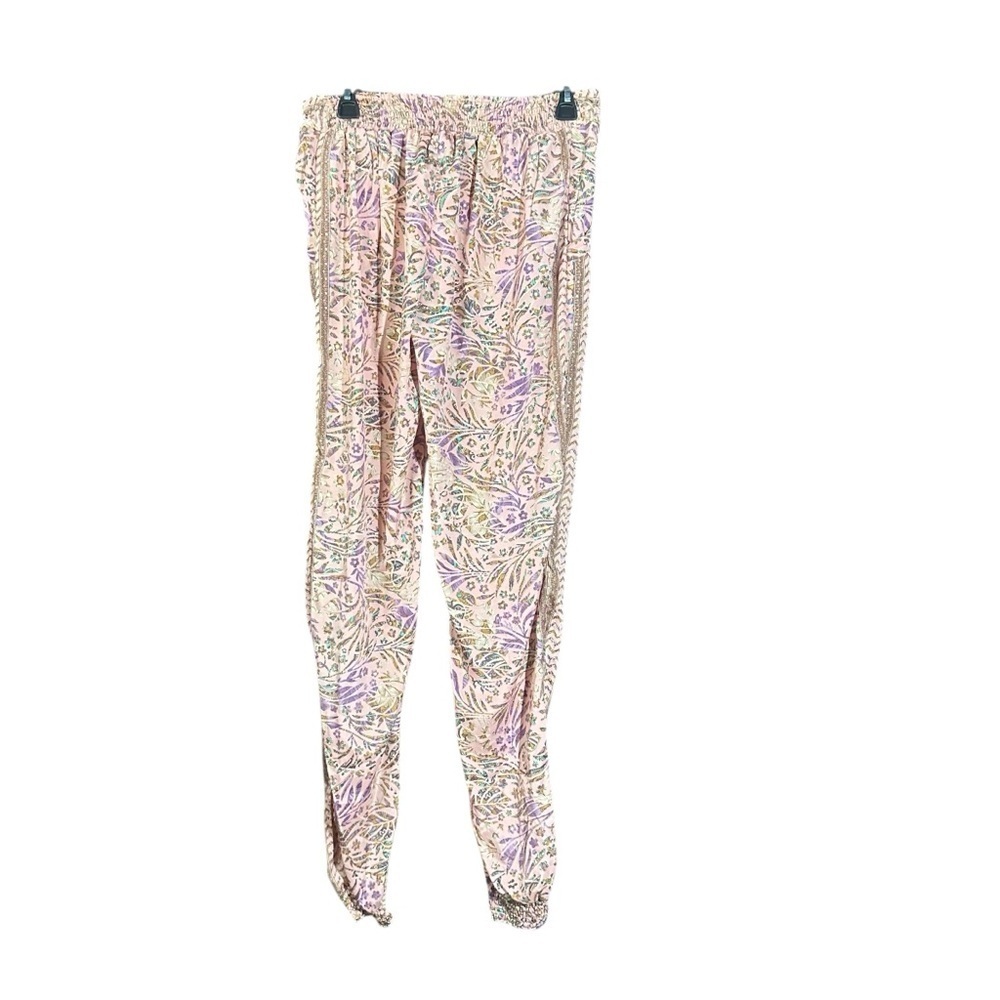 Karma Highway Pink Floral Pants drawstring One Size NWT - Picture 4 of 8